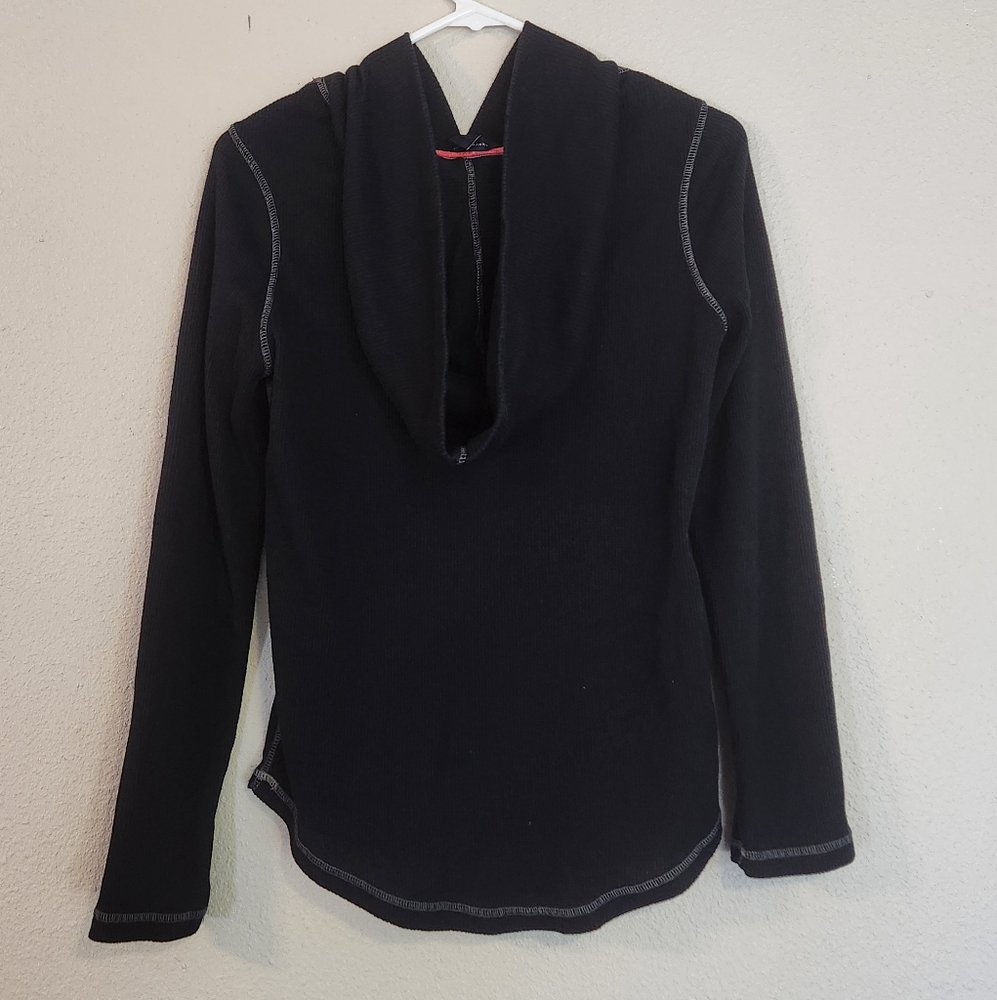 Tommy Hilfiger Waffle Knit Hooded Long Sleeve Top Size M - Picture 2 of 7